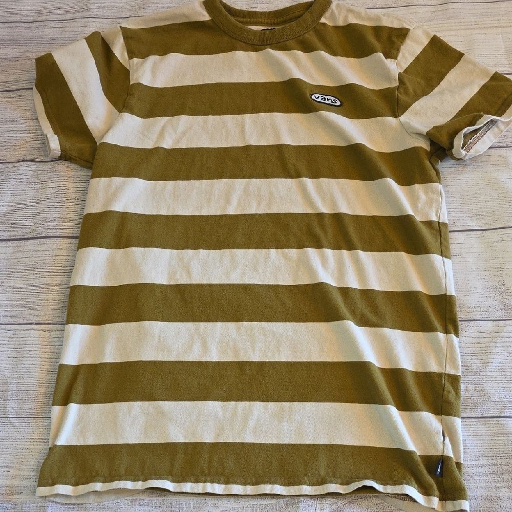 Vans Green and Cream Short Sleeve Tee